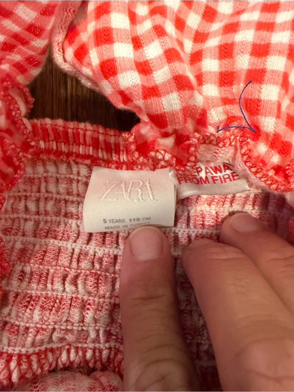 Zara kids Red Gingham Sundress with Crochet Bodice